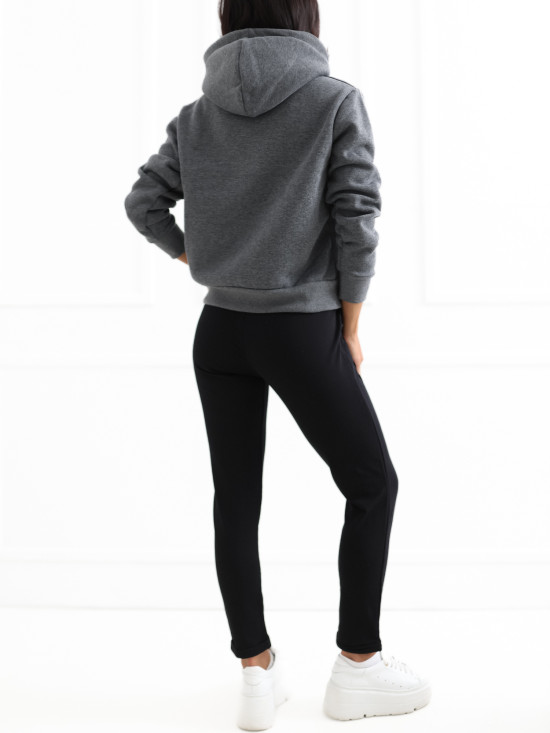 Dunkelgrauer Damen Hoodie RUE PARIS