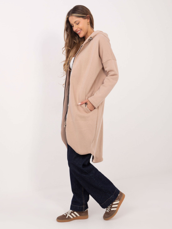 Lange beige Kapuzenpullover von RUE PARIS