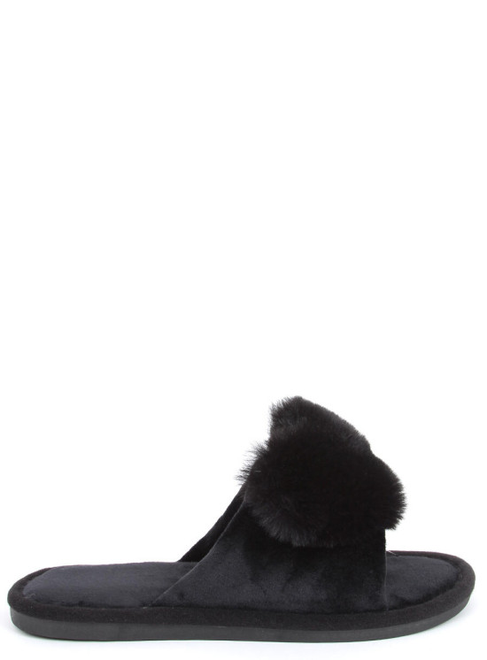 Hausschuhe mit Herz Schwarz