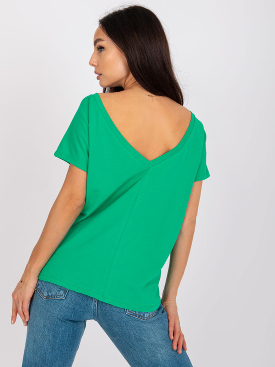 Grünes Basic T-Shirt aus Baumwolle Fire