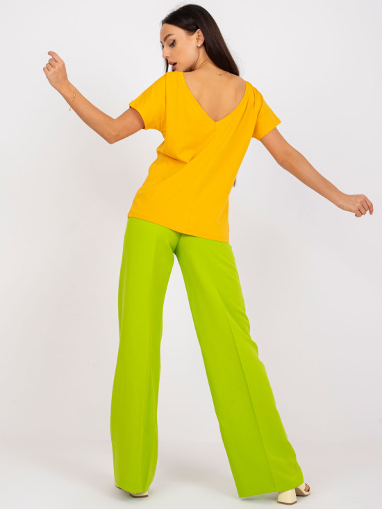 Dunkelgelbes Damen T-Shirt Fire