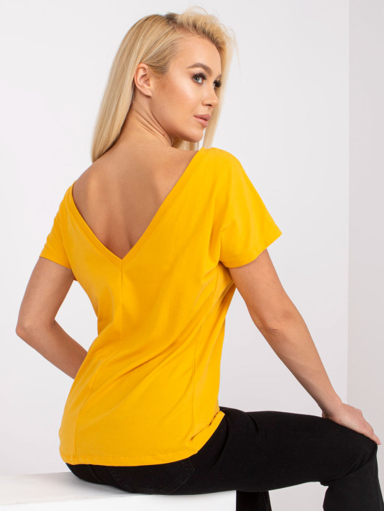 Dunkelgelbes Damen T-Shirt Fire