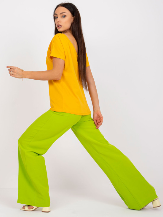 Dunkelgelbes Damen T-Shirt Fire