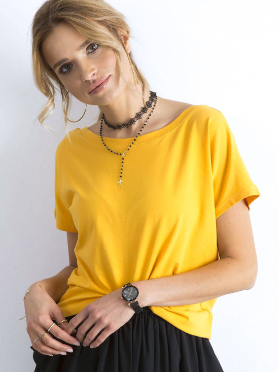 Dunkelgelbes Damen T-Shirt Fire