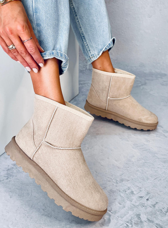 Winter gefütterte Schneestiefel Beige