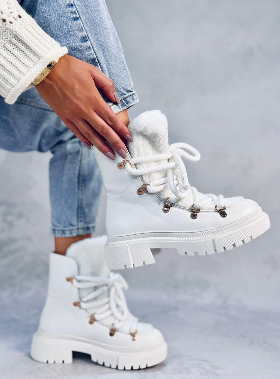 Schneestiefel mit Kunstfell Weiß