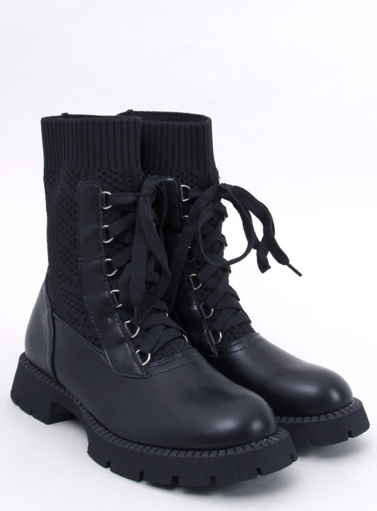 Stiefeletten mit Stoffobermaterial Schwarz