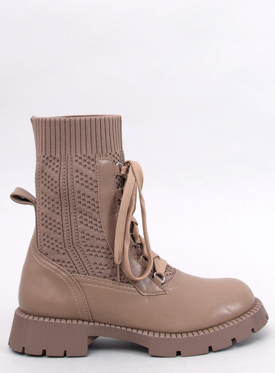 Stiefeletten mit Stoffobermaterial Braun