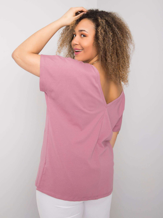 Rosa Plus Size T-Shirt aus Baumwolle