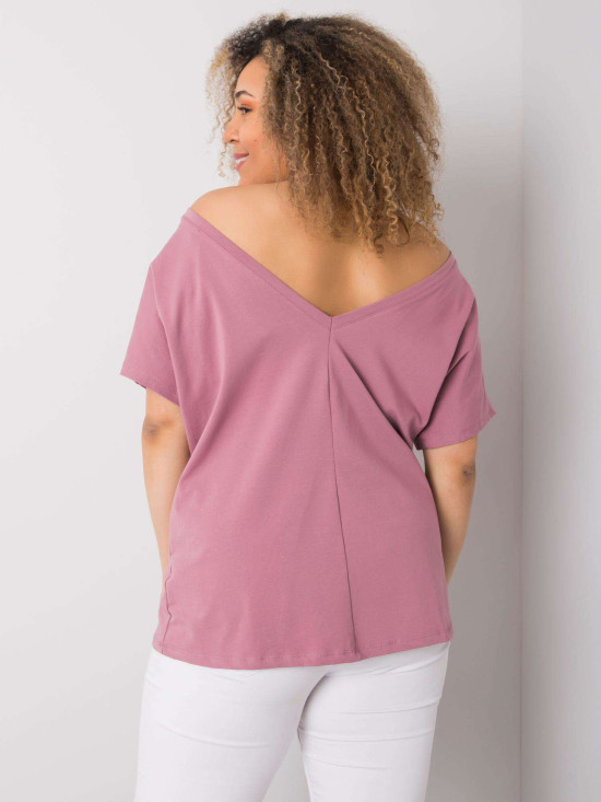 Rosa Plus Size T-Shirt aus Baumwolle