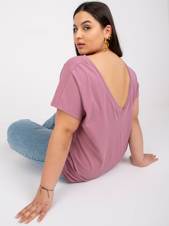 Rosa Plus Size T-Shirt aus Baumwolle