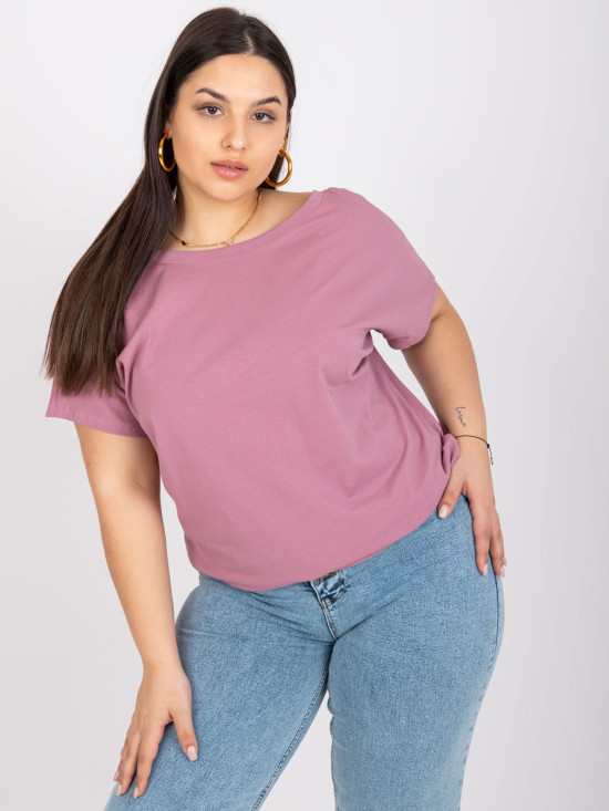 Rosa Plus Size T-Shirt aus Baumwolle