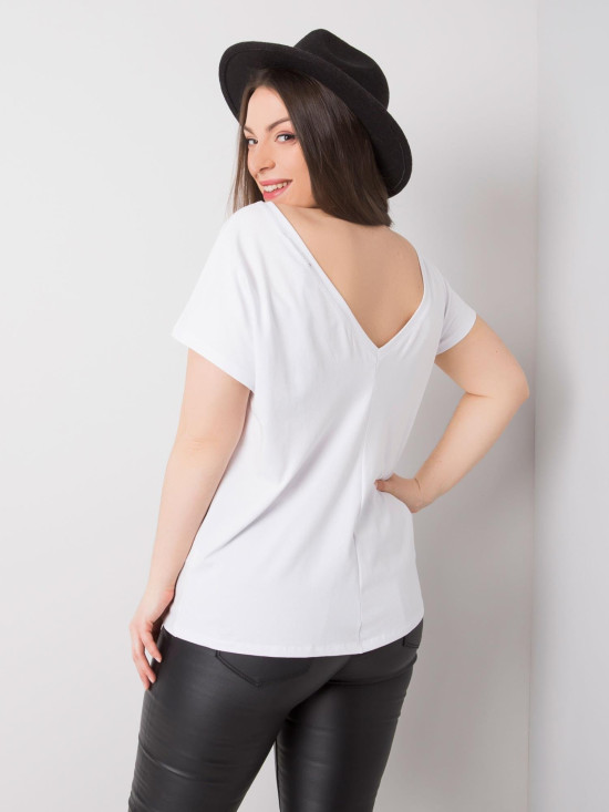 Weißes Plus-Size T-Shirt aus Baumwolle