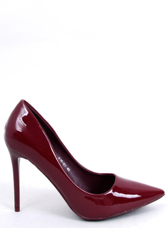 Glänzende Damenpumps Weinrot
