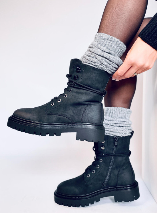 Schnürstiefeletten EMMA Schwarz