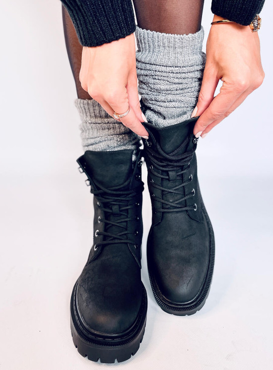 Schnürstiefeletten EMMA Schwarz