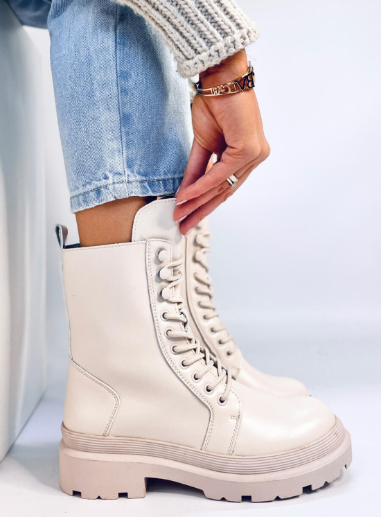 Damen-Schnürschuhe INES Beige