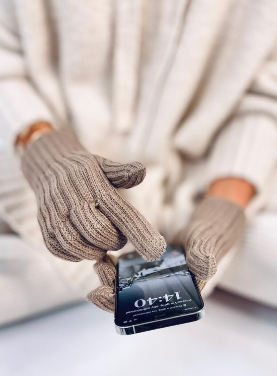 Warme Damenhandschuhe UNI SIZE Beige