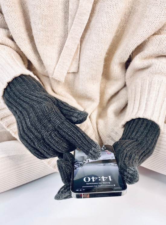 Warme Damenhandschuhe UNI SIZE Anthrazit