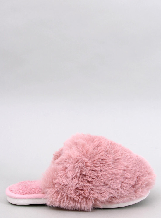 Hausschuhe mit Kunstfell in Rosa
