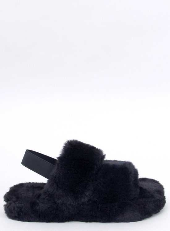 Hausschuhe mit Gummi Schwarz