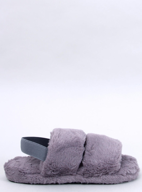 Hausschuhe mit Gummi Grau