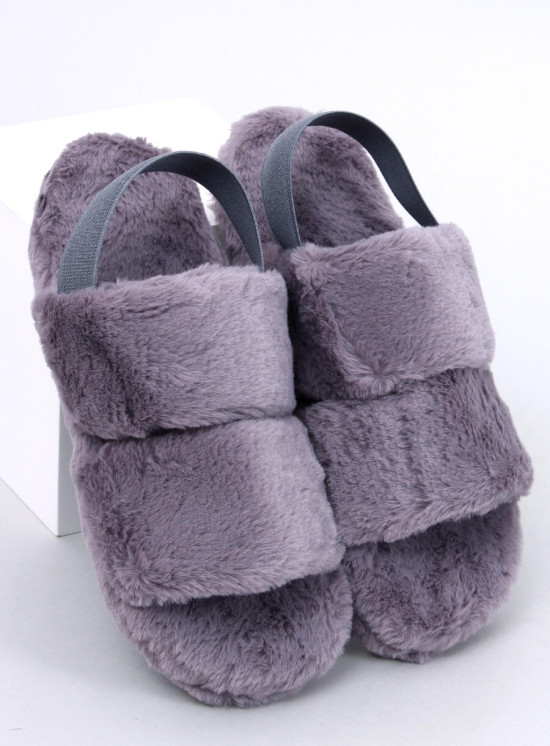 Hausschuhe mit Gummi Grau