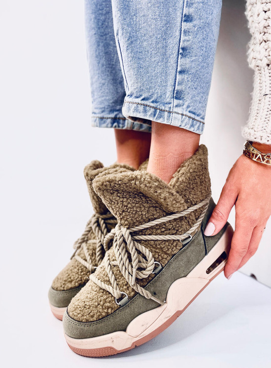 Schneeschuhe im Sneaker-Design Khaki