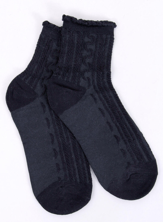 Damensocken mit Volant Schwarz