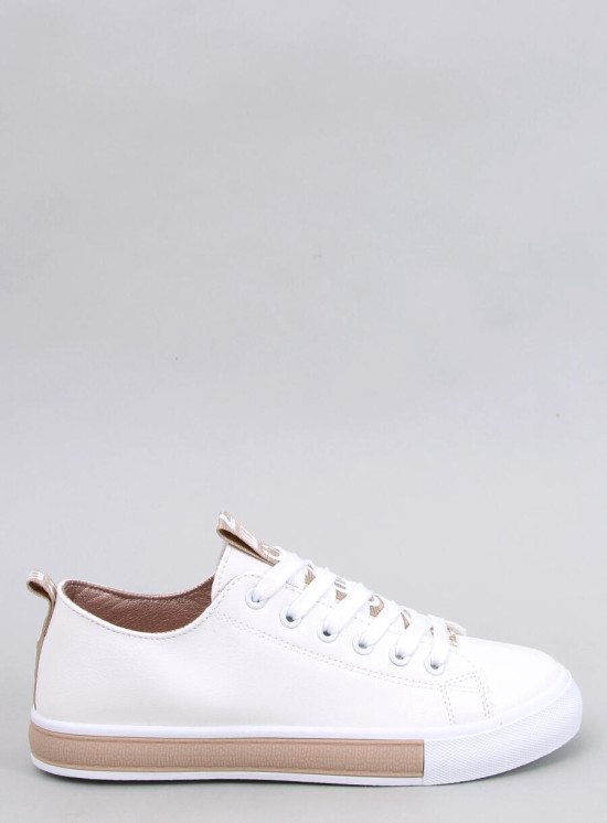 Sneakers aus Öko-Leder CELIA weiß/champagner