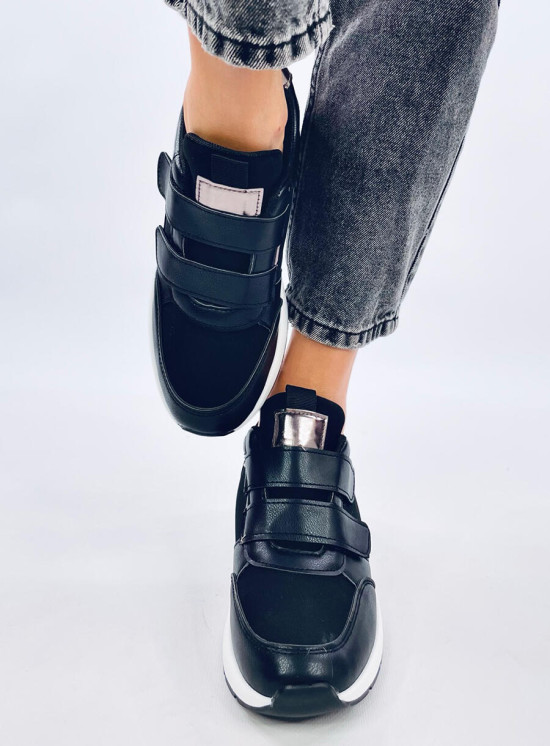 Sneaker mit Klettverschluss Schwarz