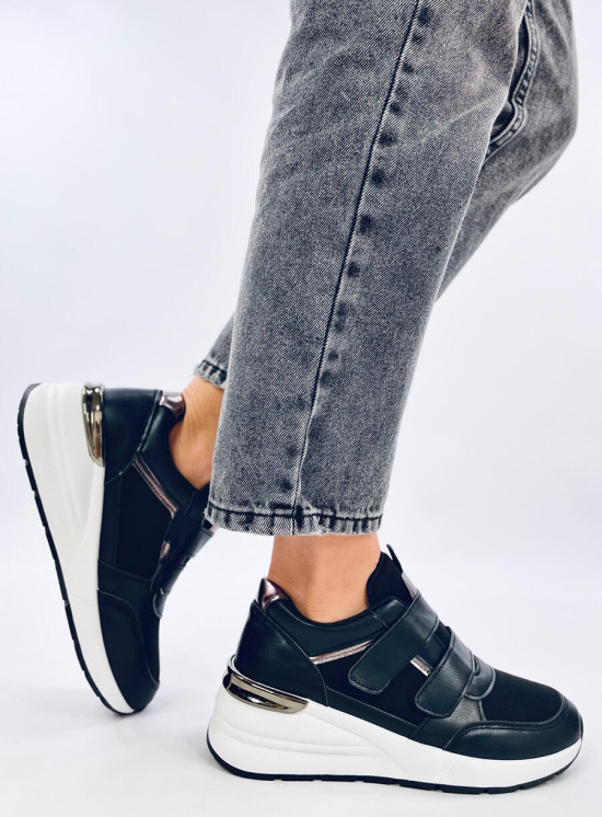 Sneaker mit Klettverschluss Schwarz