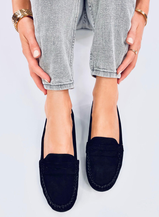 Wildleder, extra weiche Mokassins Schwarz