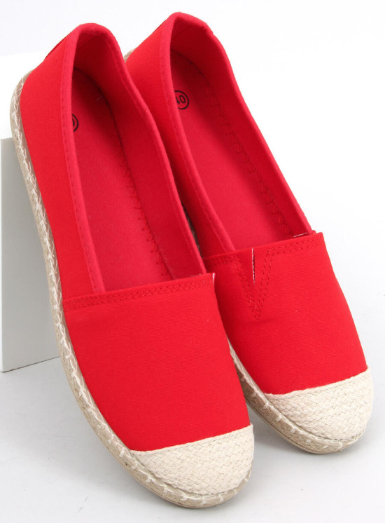 Stoff-Espadrilles Rot