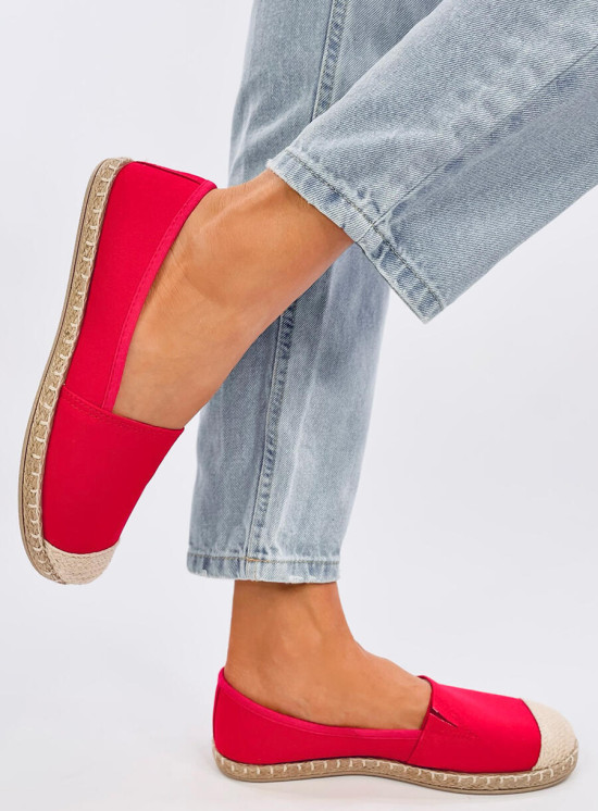 Stoff-Espadrilles Rot