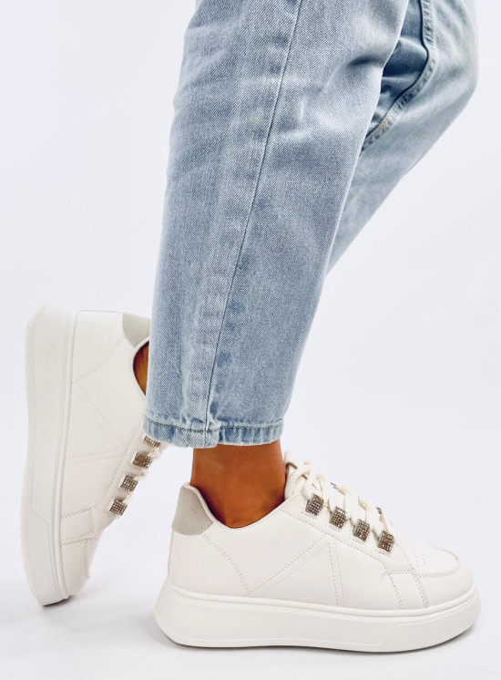 Damen-Sneaker mit Zirkonen Beige