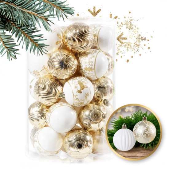 Christbaumschmuck Weiß/Gold 34 Stk