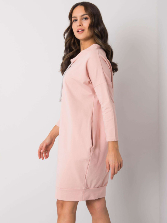 Stylisches langes Kleid in dunkelpink