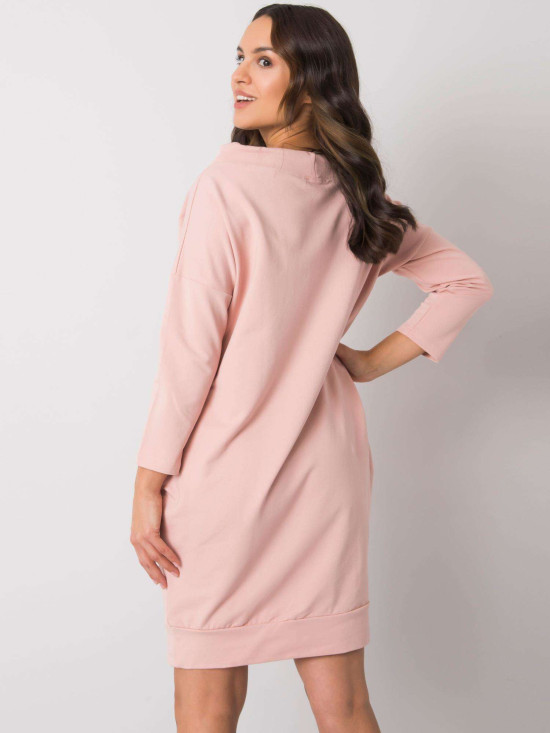 Stylisches langes Kleid in dunkelpink