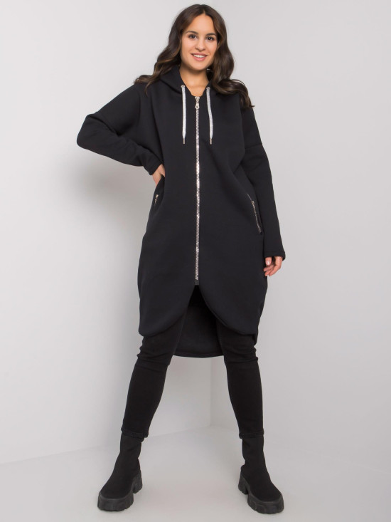 Stylischer schwarzer Kapuzenpullover