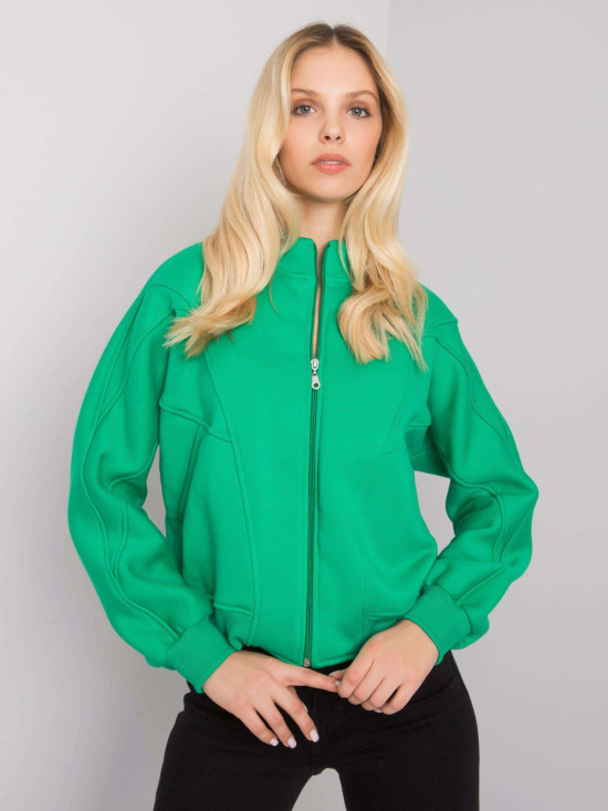 Stylische grüne Sweatjacke mit langen Ärmeln