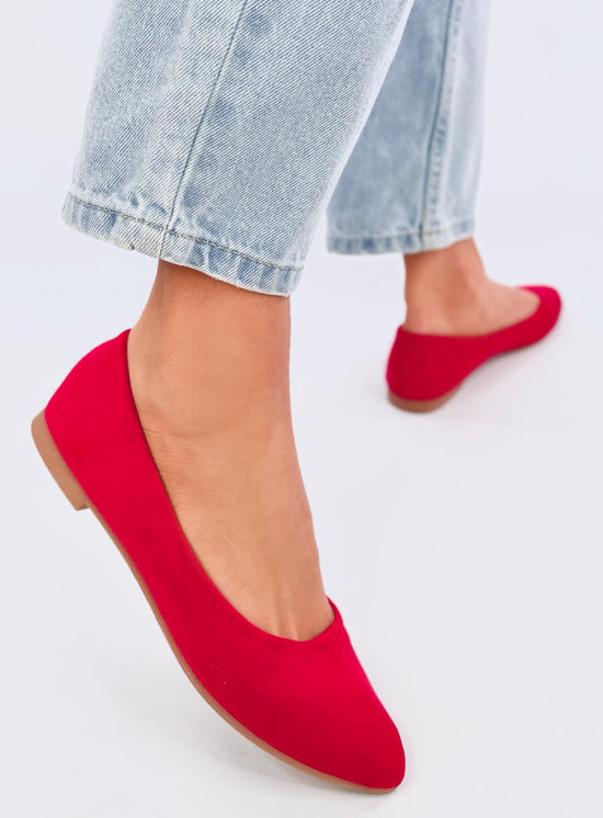 Wildleder-Ballerinas Rot