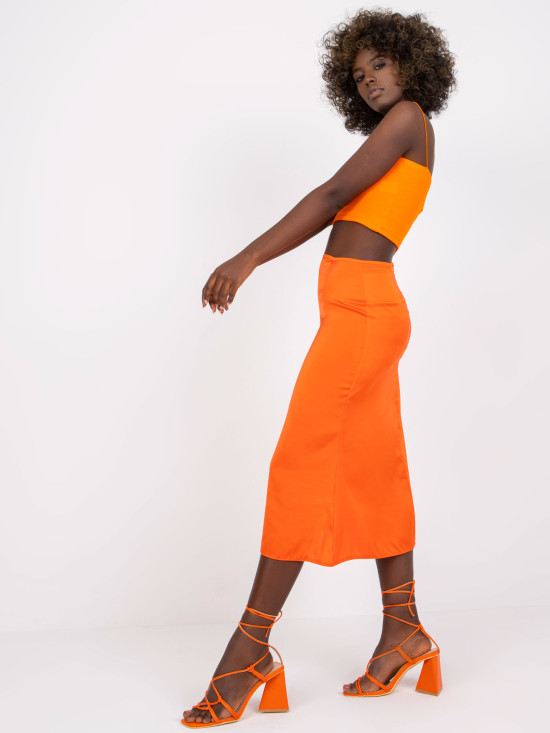 Eleganter Midi-Rock in Orange