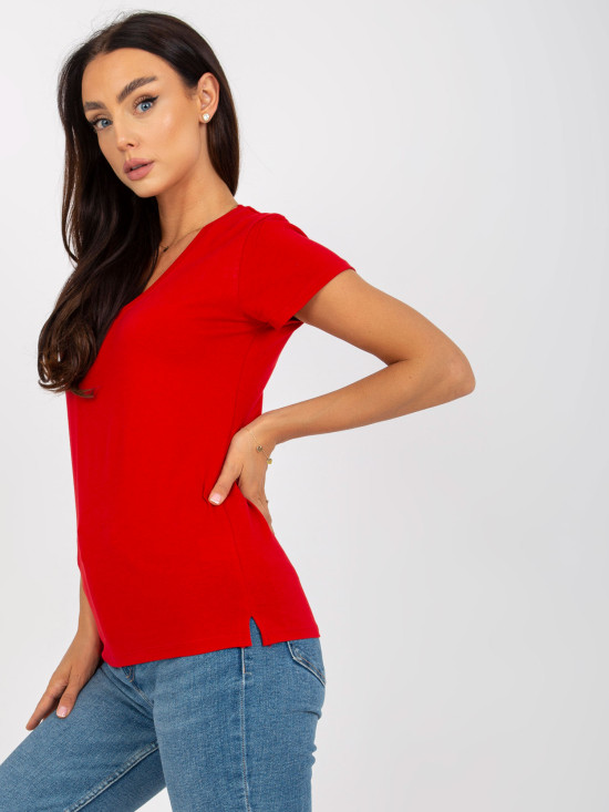 Rotes Damen T-Shirt mit kurzen Ärmeln