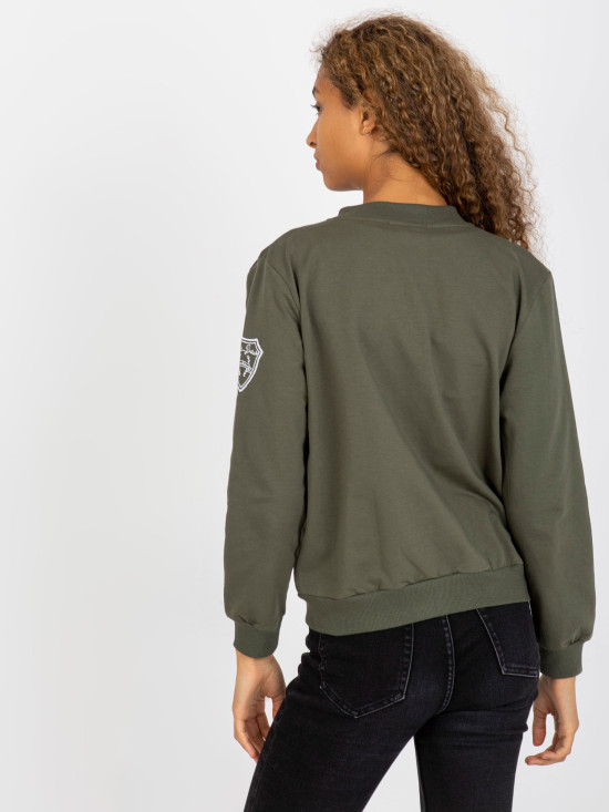 Khaki gesteppte Bomberjacke mit Taschen RUE PARIS