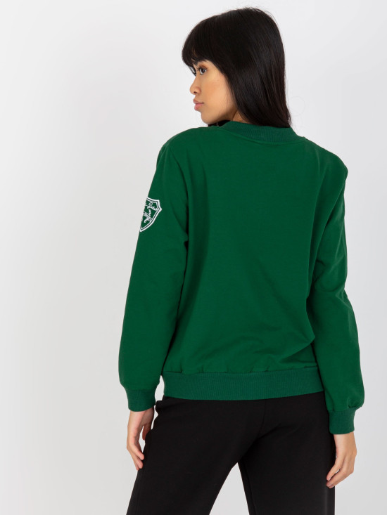 Dunkelgrüne Damen Bomberjacke mit Steppung RUE PARIS