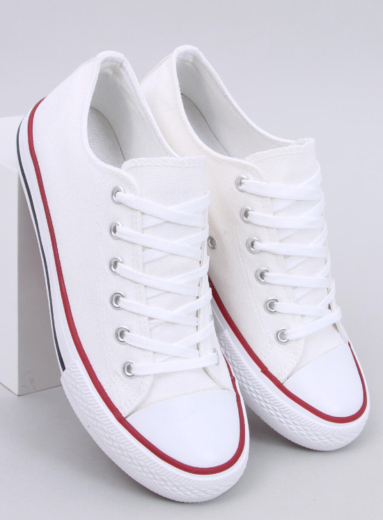 Klassische niedrige Canvas-Sneaker Weiß