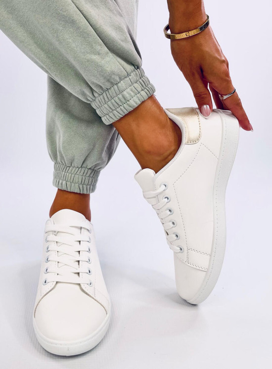 Sneaker im klassischen Schnitt Weiß/Gold