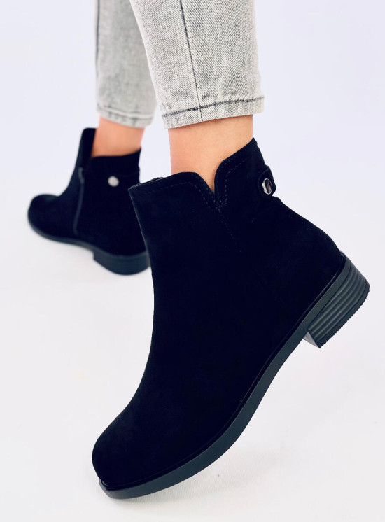 Schwarze Damen-Stiefeletten aus Wildleder