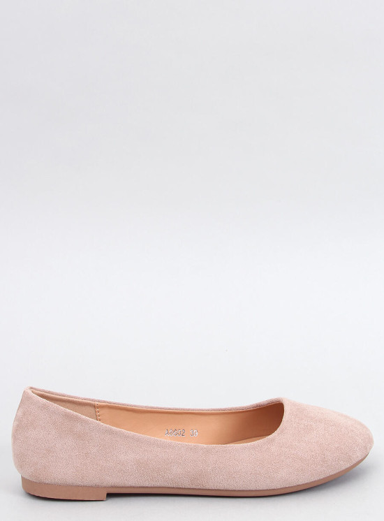 Ballerinas aus Wildleder mit runder Spitze Beige
